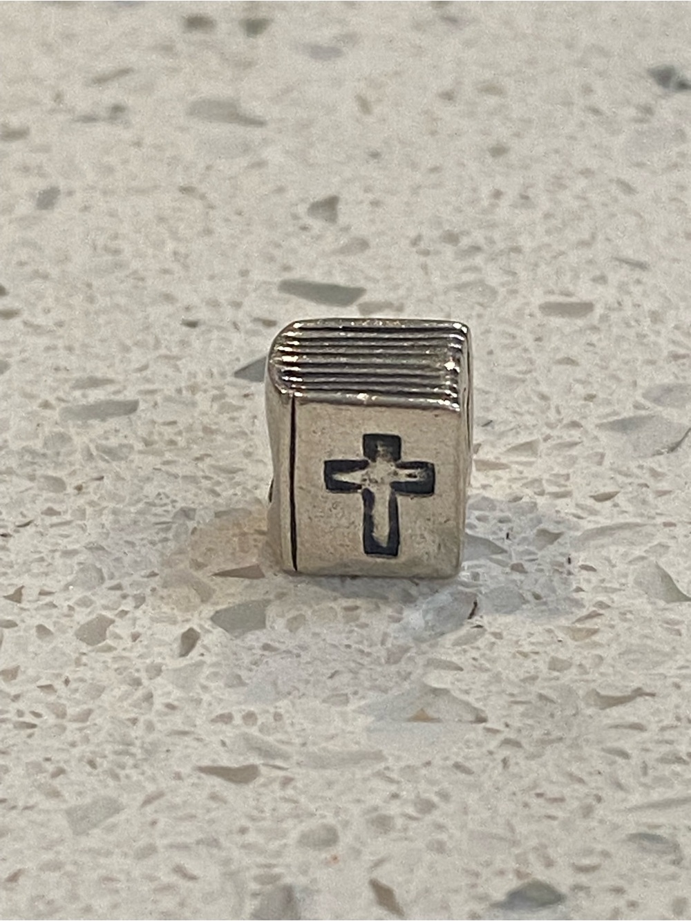 Authentic Pandora Retired Holy Bible Book Charm 925 ALE Cross Silver Religious